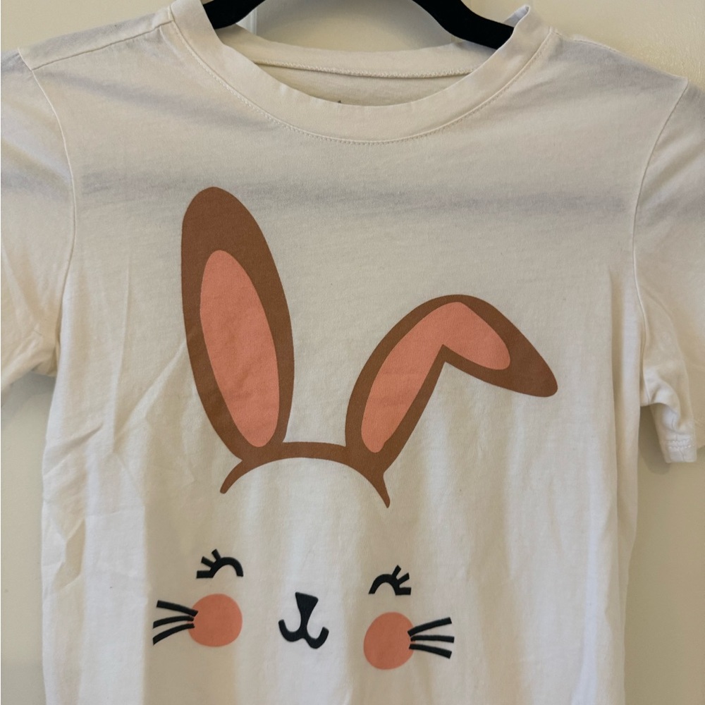 Brokedown Clothing Child’s Kids Bunny T Shirt Easter White Size 8 - Picture 3 of 6